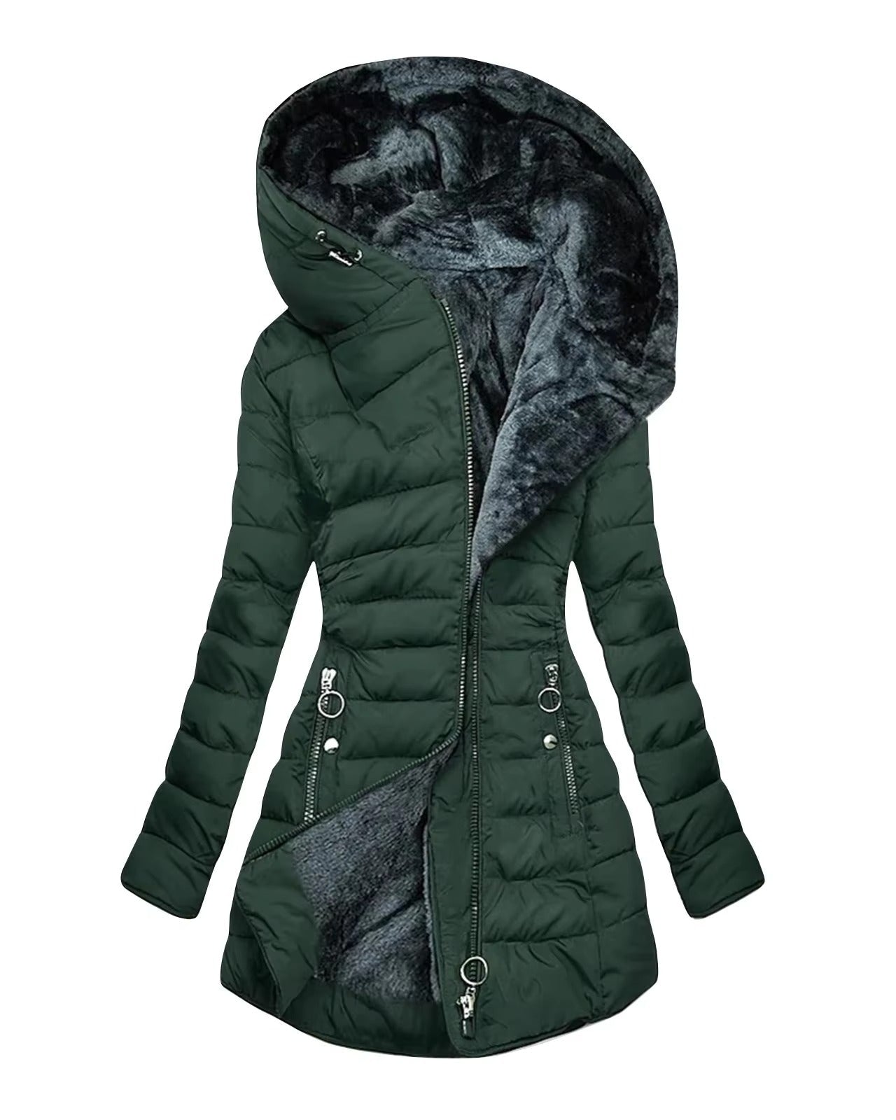 Camila gemütlicher Mantel — Müheloser Komfort und Stil Damen - Dunkelgrün - Damen > Mäntel - Concept Fashionlab