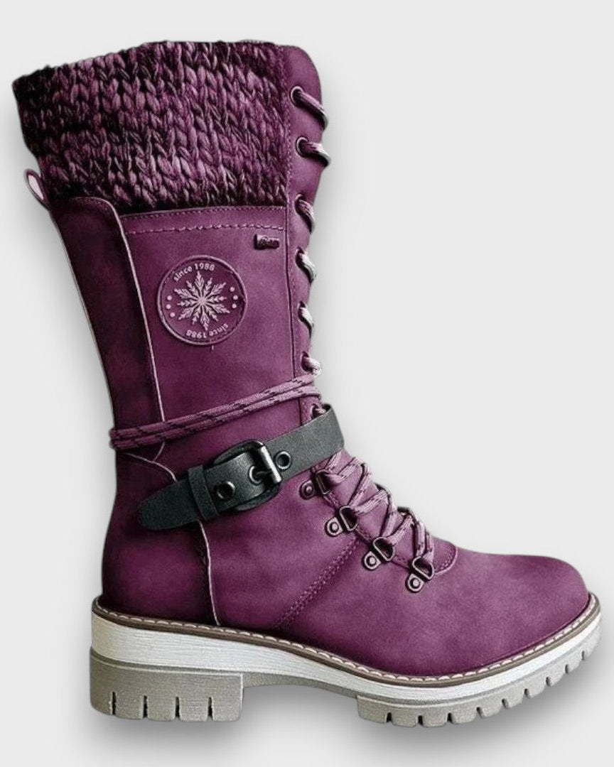 Shantal Schnürstiefel – Schlanker, vielseitiger Stil für den Alltag - Lila - Boots - Concept Fashionlab Boutique
