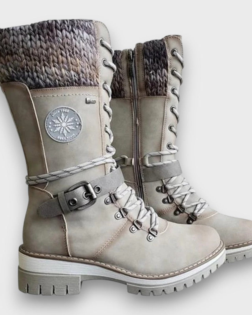 Shantal Schnürstiefel – Schlanker, vielseitiger Stil für den Alltag - Grau - Boots - Concept Fashionlab Boutique