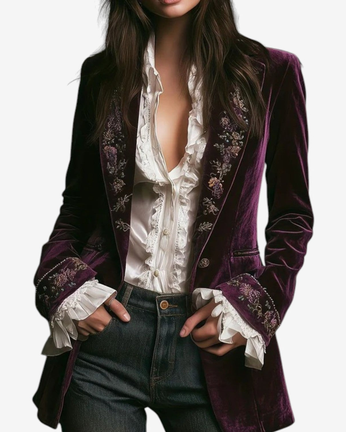 Quinlaya eleganter taillierter Blazer Damen - Violett - Damen > Kleider - Concept Fashionlab