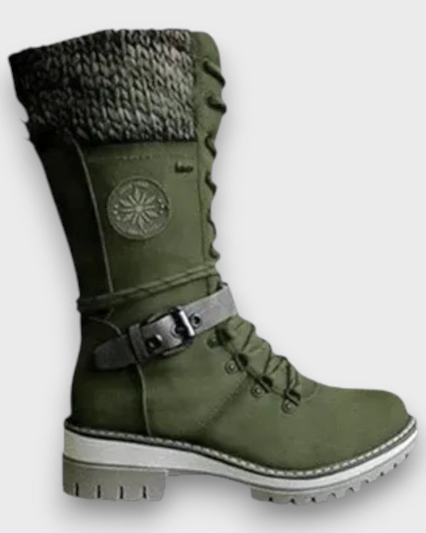 Shantal Schnürstiefel – Schlanker, vielseitiger Stil für den Alltag - Grün - Boots - Concept Fashionlab Boutique