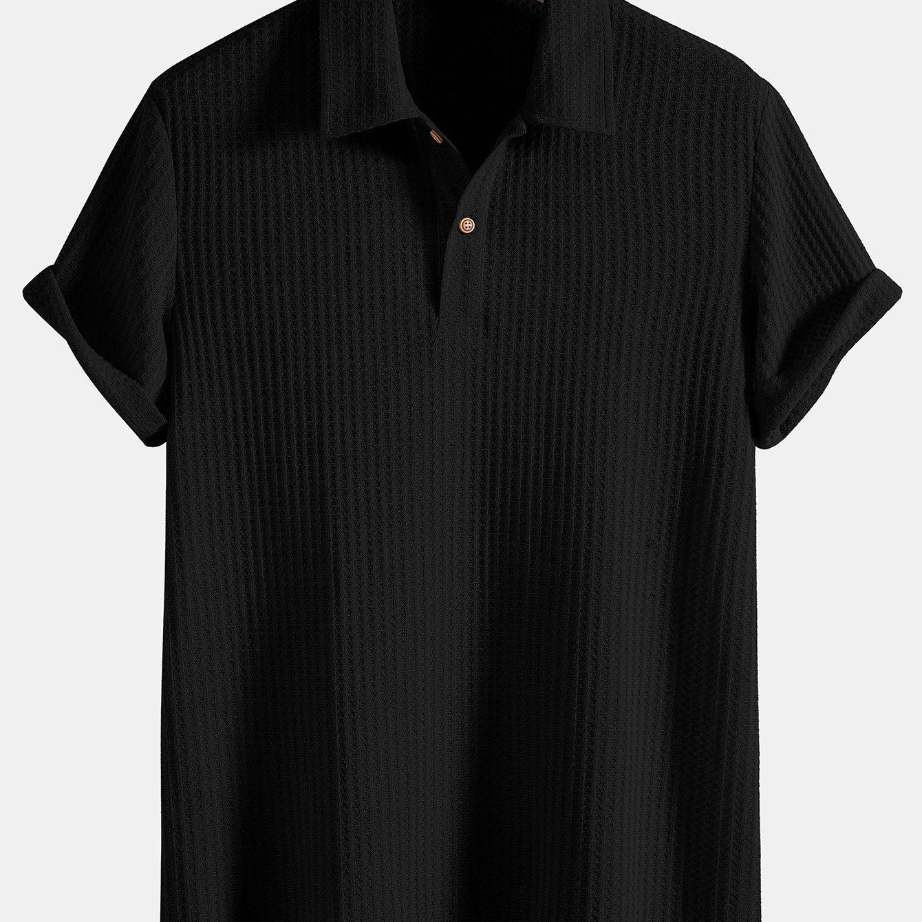 Herren Premium Waffelstrick-Poloshirt