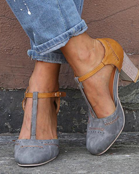 Damen T-Träger-Blockabsätze - - Damen > Heels - Concept Fashionlab