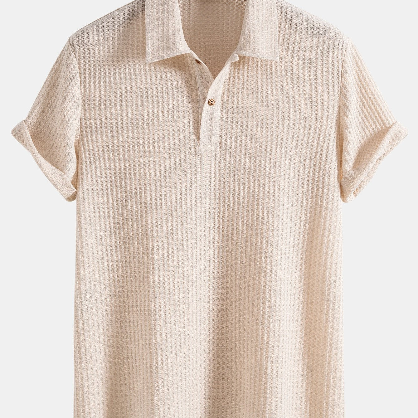 Herren Premium Waffelstrick-Poloshirt