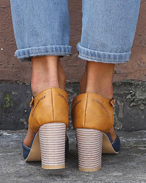 Damen T-Träger-Blockabsätze - - Damen > Heels - Concept Fashionlab