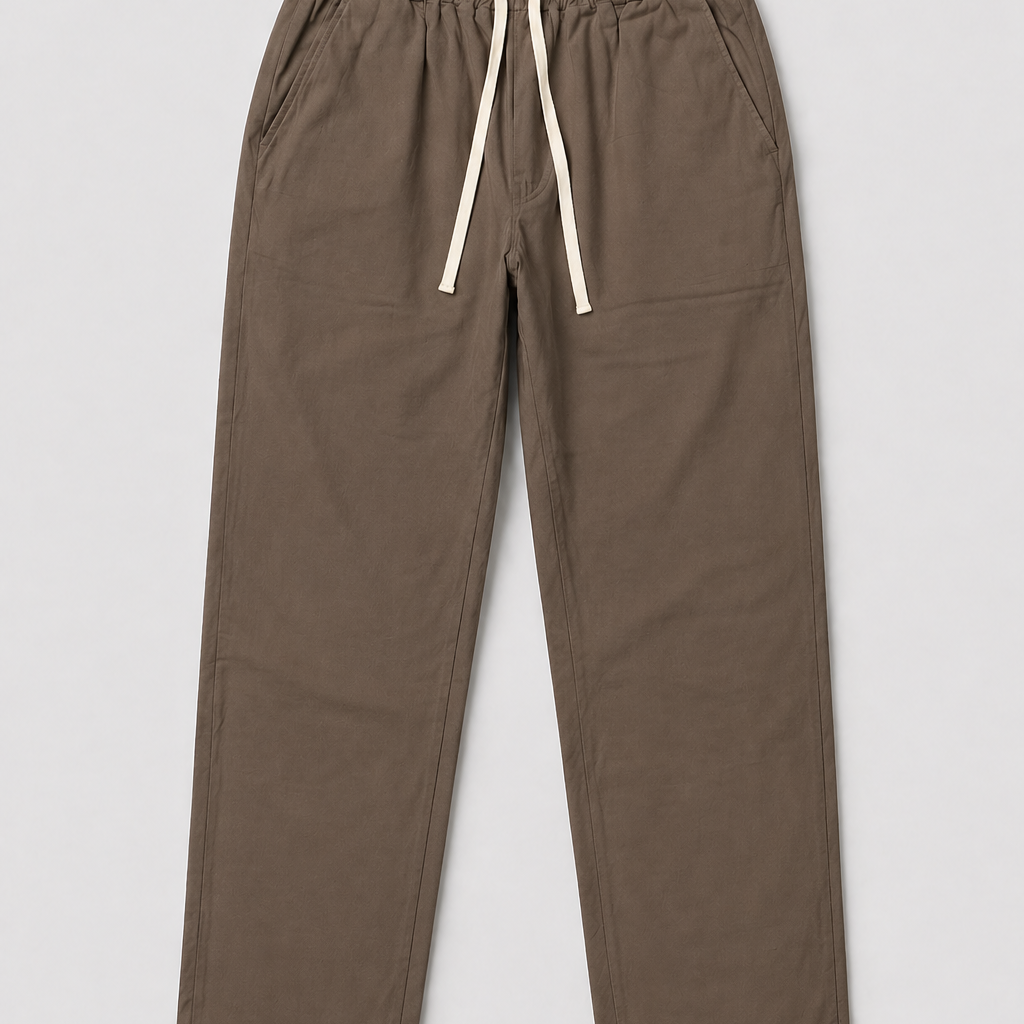 Atmungsaktive Leinen-Baumwoll-Gemisch Cropped-Hose