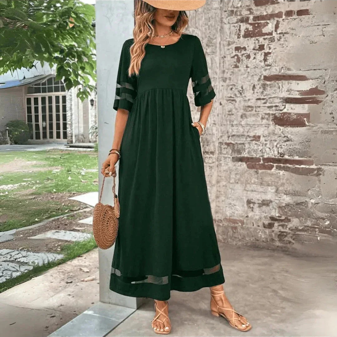 Schmeichelhaftes Kleid mit Bauchbedeckung Damen - Grün - Dress - Concept Fashionlab