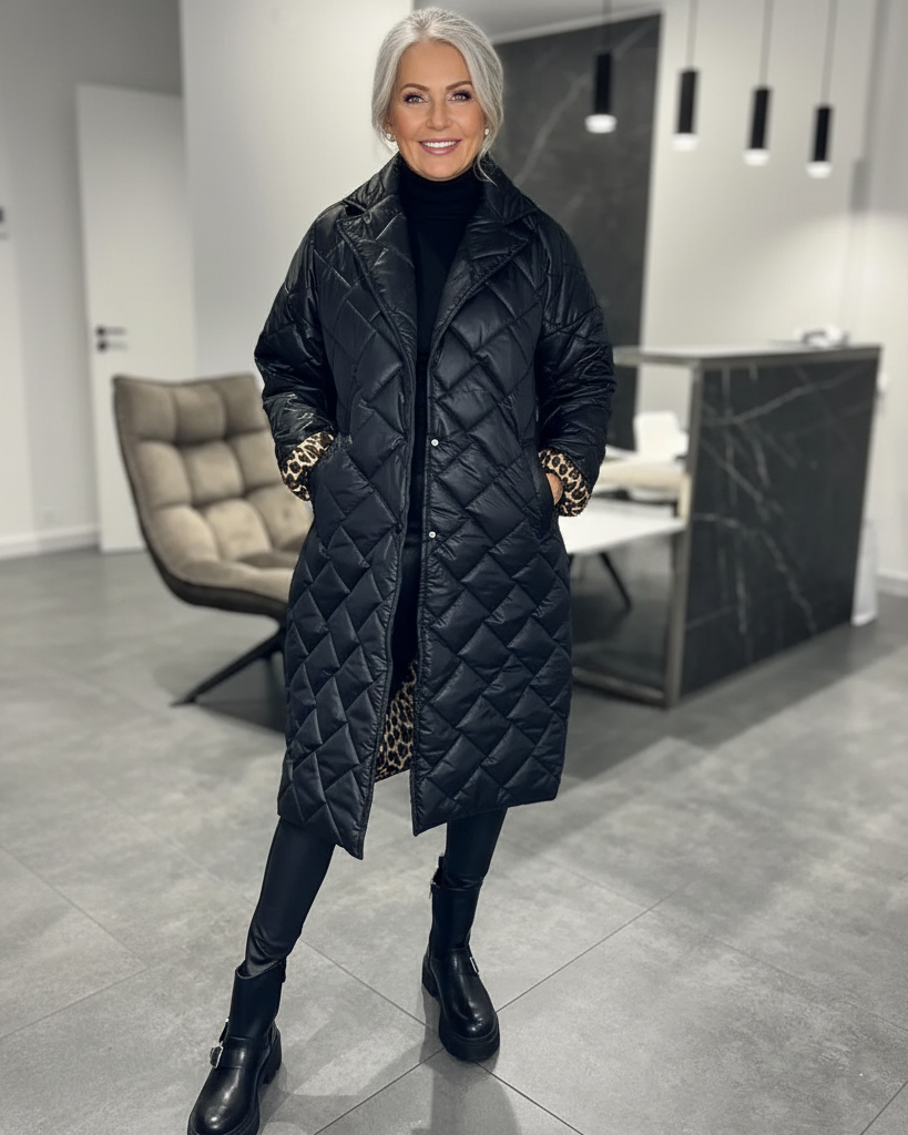 Damen Gemütlicher Steppmantel – Wärme, Komfort und Stil für den Alltag - Schwarz - Damen > Mäntel - Concept Fashionlab