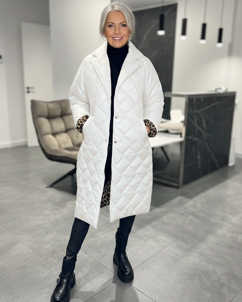 Damen Gemütlicher Steppmantel – Wärme, Komfort und Stil für den Alltag - Weiß - Damen > Mäntel - Concept Fashionlab