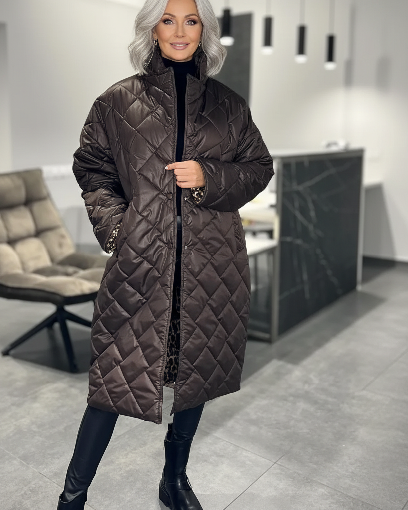Damen Gemütlicher Steppmantel – Wärme, Komfort und Stil für den Alltag - Braun - Damen > Mäntel - Concept Fashionlab