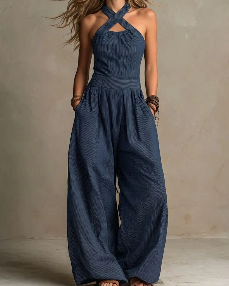 Kira™ Eleganter Overall - Marineblau - - Cow Clothing