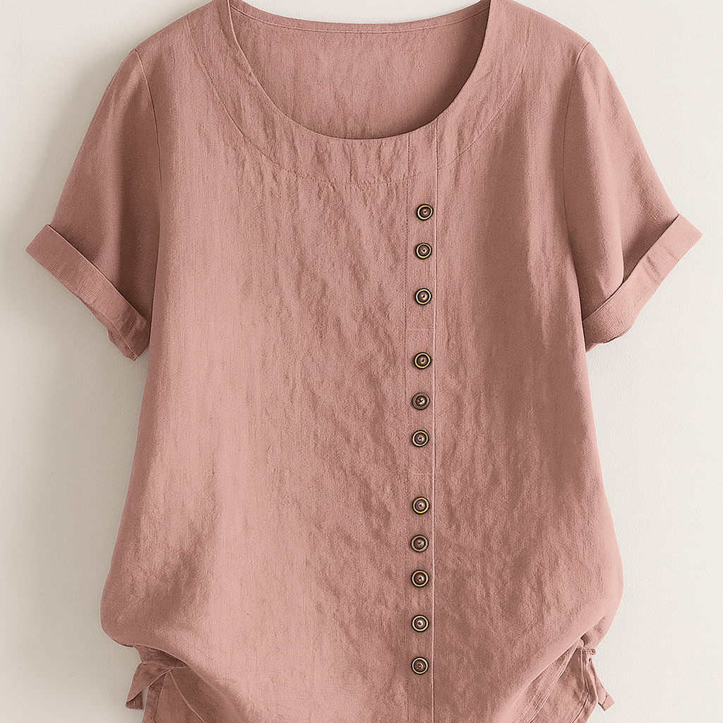 Damen Leinenbluse mit Knopfverschluss