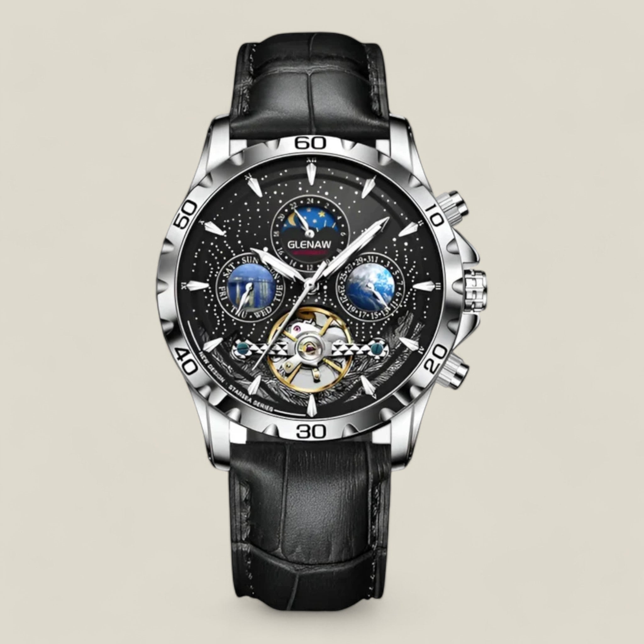 Max | Sternenhimmel Uhr - Schwarz - - Concept Fashionlab