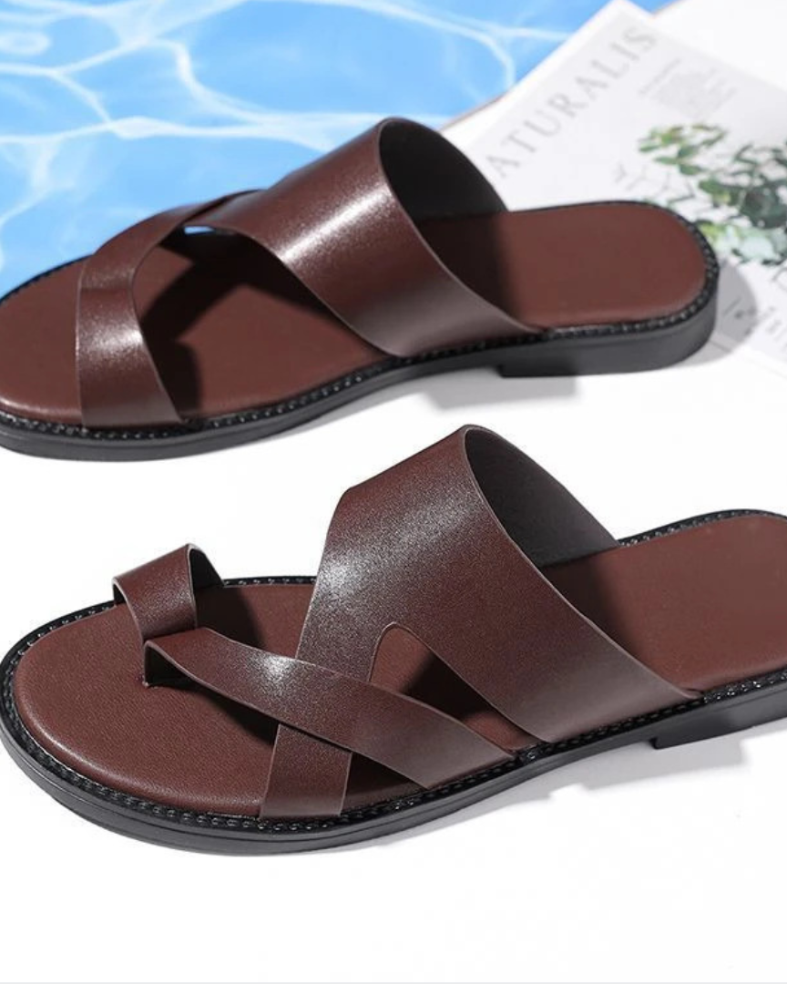 Herrenriemensandalen - Braun - sandal - Concept Fashionlab