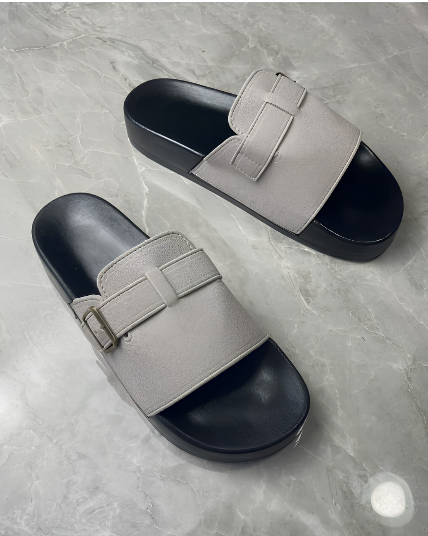 Herren-Pantoletten zum Hineinschlüpfen - Grau - sandal - Concept Fashionlab