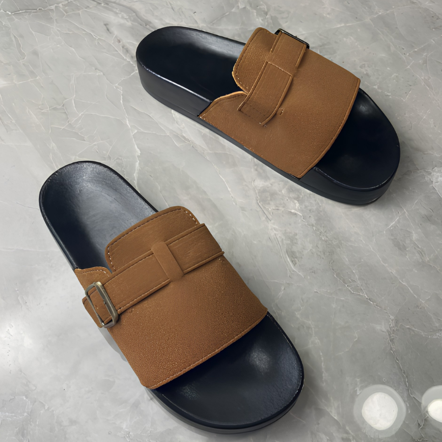 Herren-Pantoletten zum Hineinschlüpfen - Orange - sandal - Concept Fashionlab