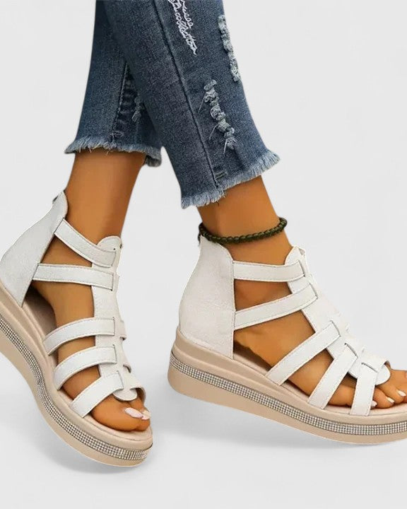 Gladiator Keilsandalen – Riemchen-Design und eleganter Look - - Sandals - Concept Fashionlab