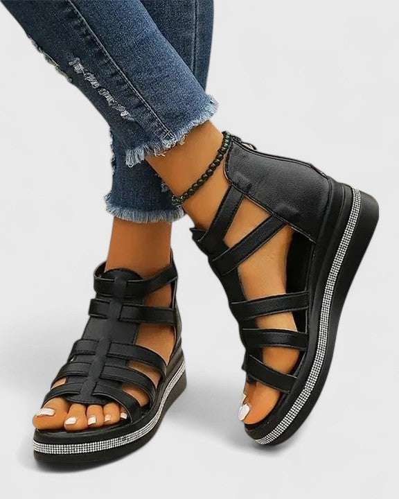 Gladiator Keilsandalen – Riemchen-Design und eleganter Look - - Sandals - Concept Fashionlab
