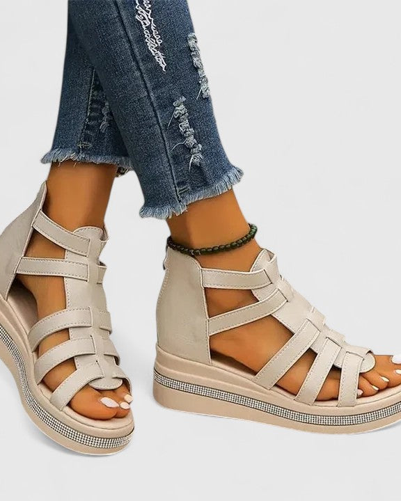 Gladiator Keilsandalen – Riemchen-Design und eleganter Look - - Sandals - Concept Fashionlab