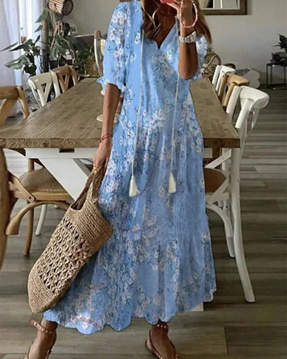 Beatrice - Boho-Kleid - Hellblau - - Cow Clothing