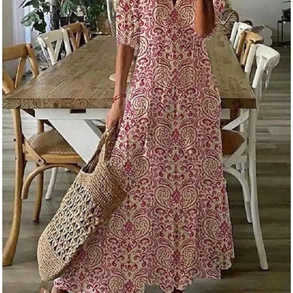 Beatrice - Boho-Kleid - Rot - - Cow Clothing
