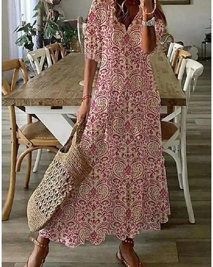Beatrice - Boho-Kleid - Rot - - Cow Clothing