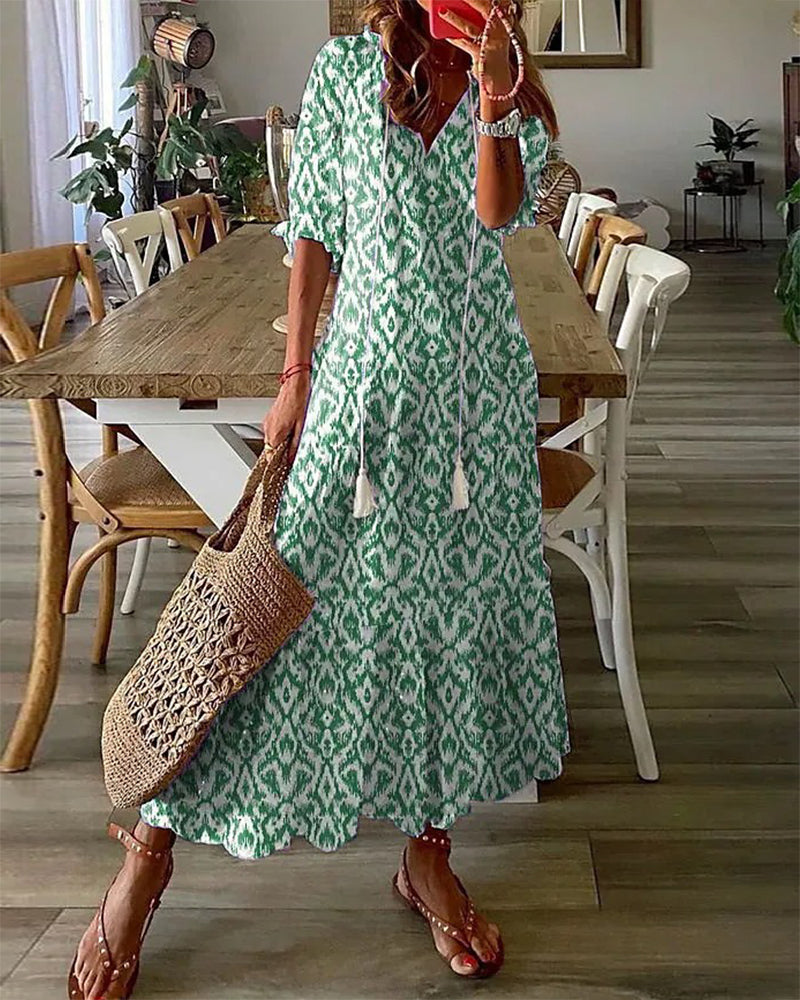 Beatrice - Boho-Kleid - Grün - - Cow Clothing