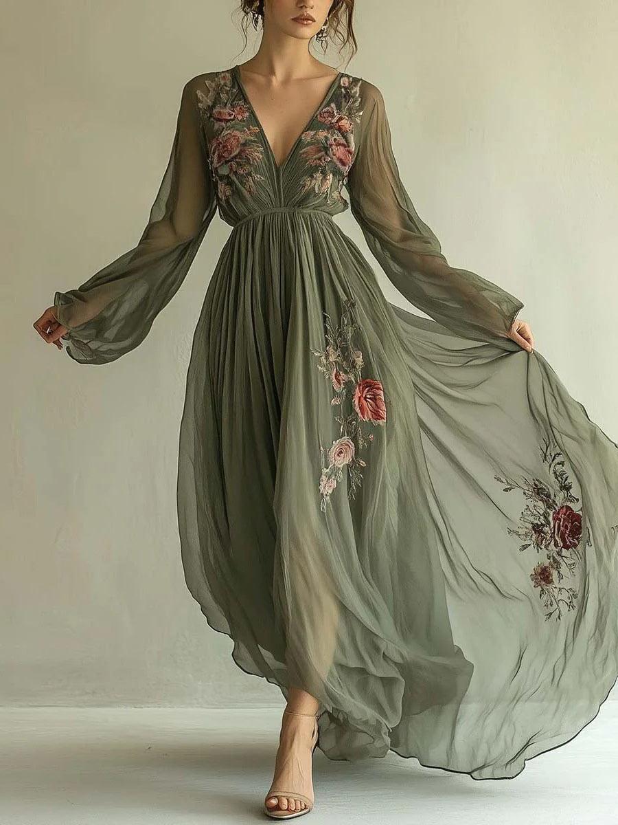 Trendy chiffon dress with elegant print - - Dress - Concept Fashionlab