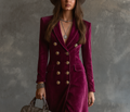 Eleganter Samt-Blazer-Kleid Damen