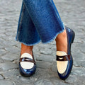 Damen Eleganter zweifarbiger Loafer