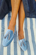 Damen Elegante Slipper mit silbernen Quasten