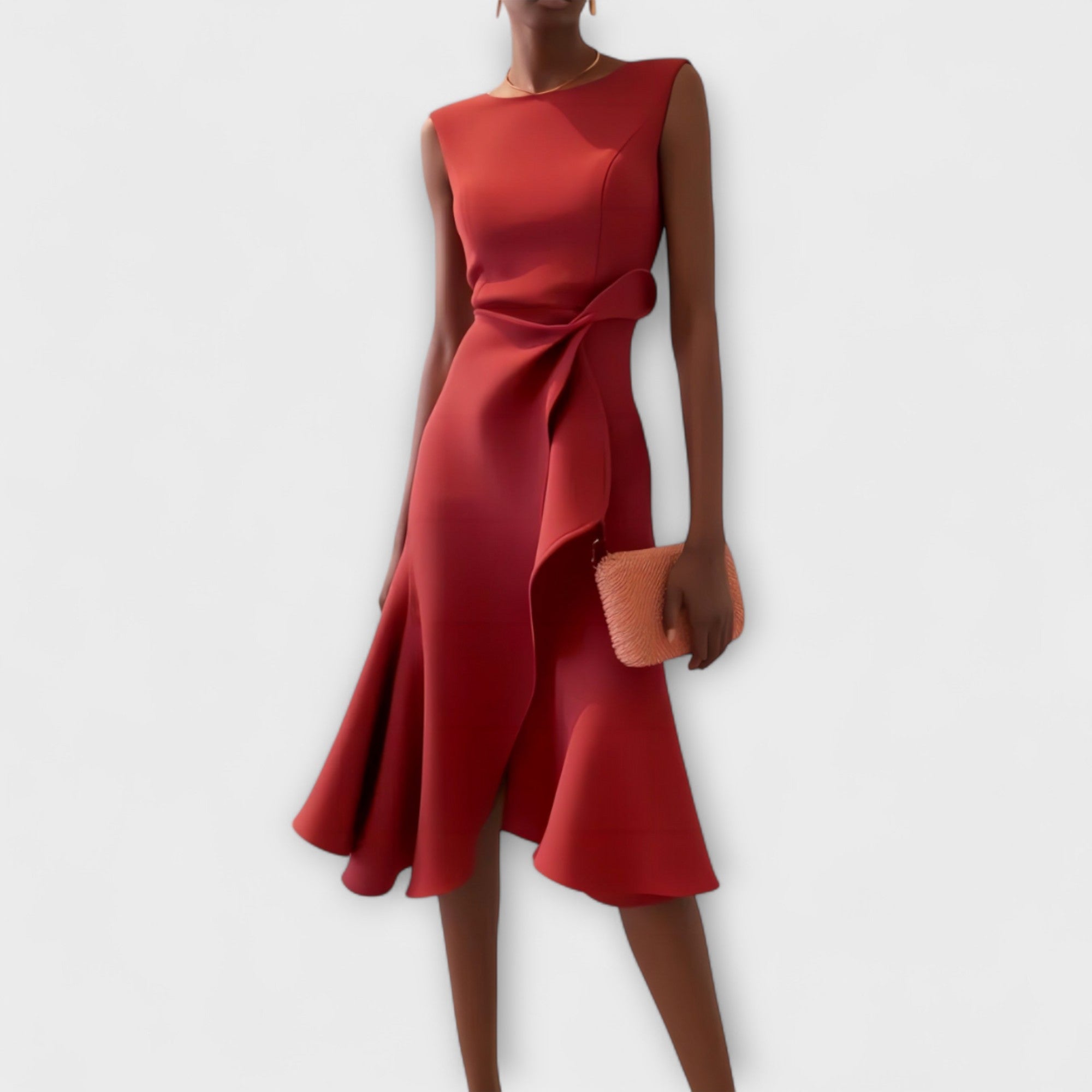 Darlene | Elegantes Midikleid - Rot - - Cow Clothing