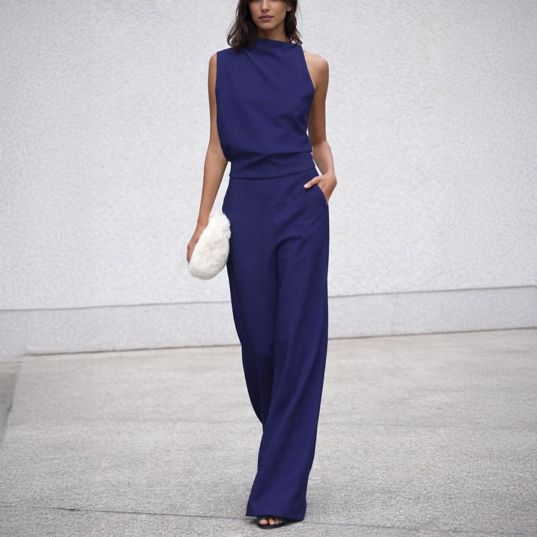 Clara - Eleganter ärmelloser Jumpsuit - Dunkelblau - Jumpsuit - Concept Fashionlab Boutique