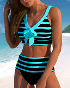 Muse® | Gestreifter Bikini mit hohem Bund