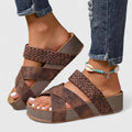 Sandalen mit geflochtenem Kreuzriemen Damen