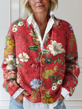 Zeitloser Vintage-Blumen-Strickcardigan