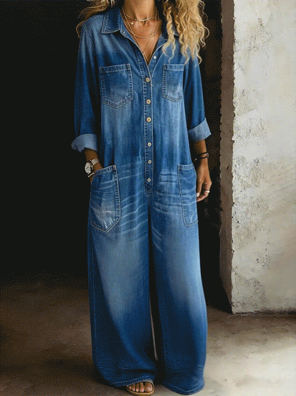 Lena | Lässiger Komfort Jumpsuit - - - Denim Collection