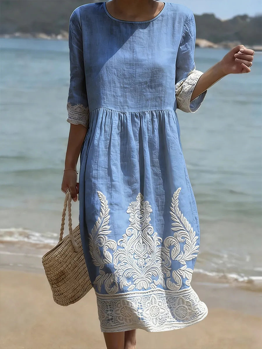 Bernstein | Elegantes Blumenkleid - - Dresses - Cow Clothing