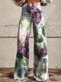 Blumenmuster-Jeans mit weitem Bein – Mutiger Blumen-Denim für mühelosen Stil