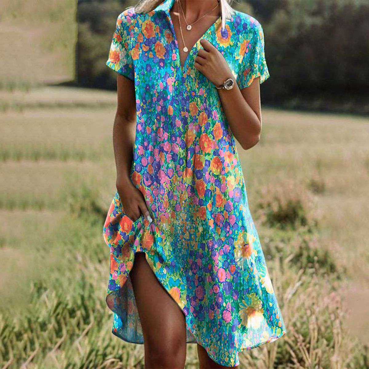 Müheloser Tragekomfort Sommerkleid - Bunt - Dress - Concept Fashionlab
