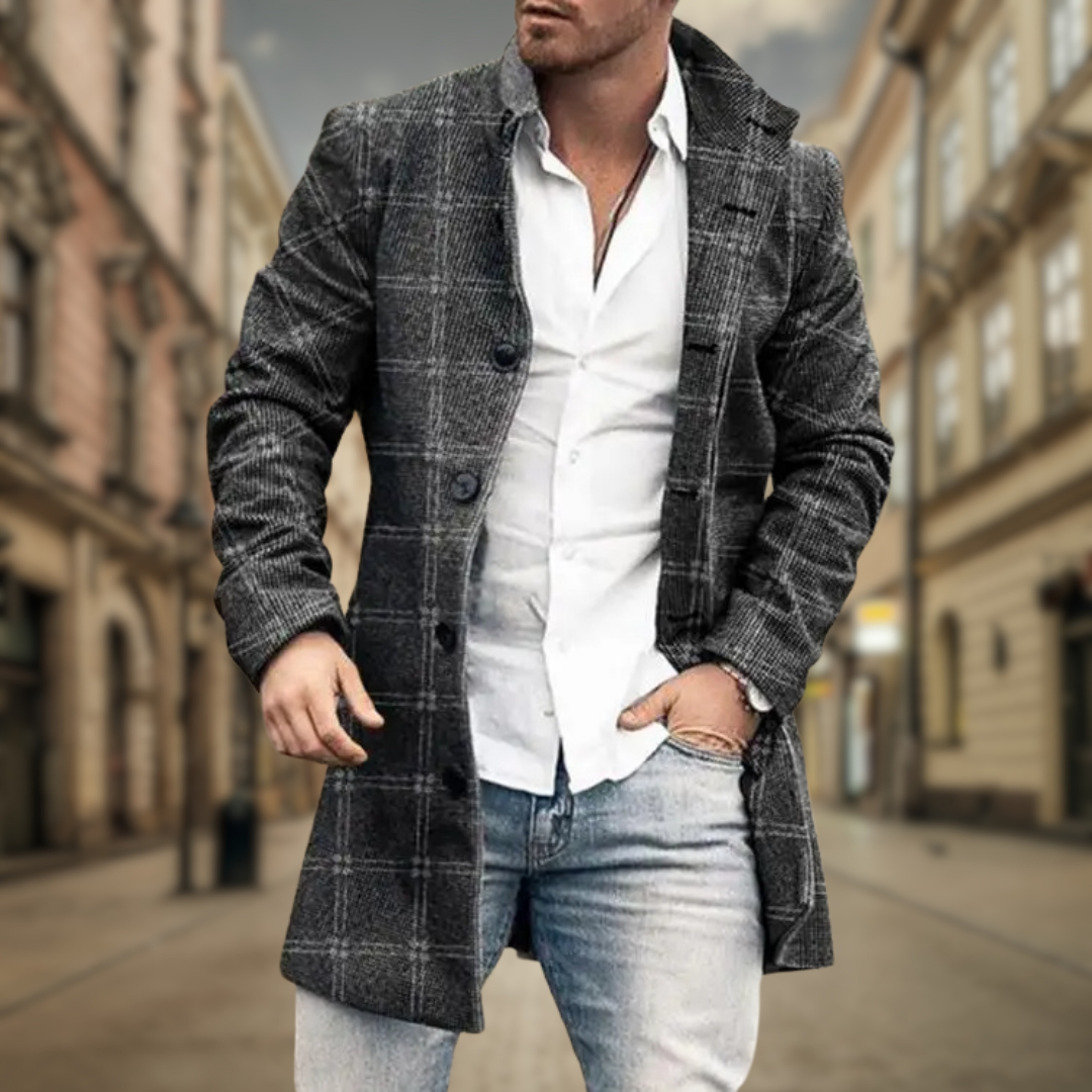 Adriano | Elegant and Timeless Coat Elegant | Elegant | Elegant - Light Gray Plaid (Almost Sold Out!) - Coat - Concept Fashionlab