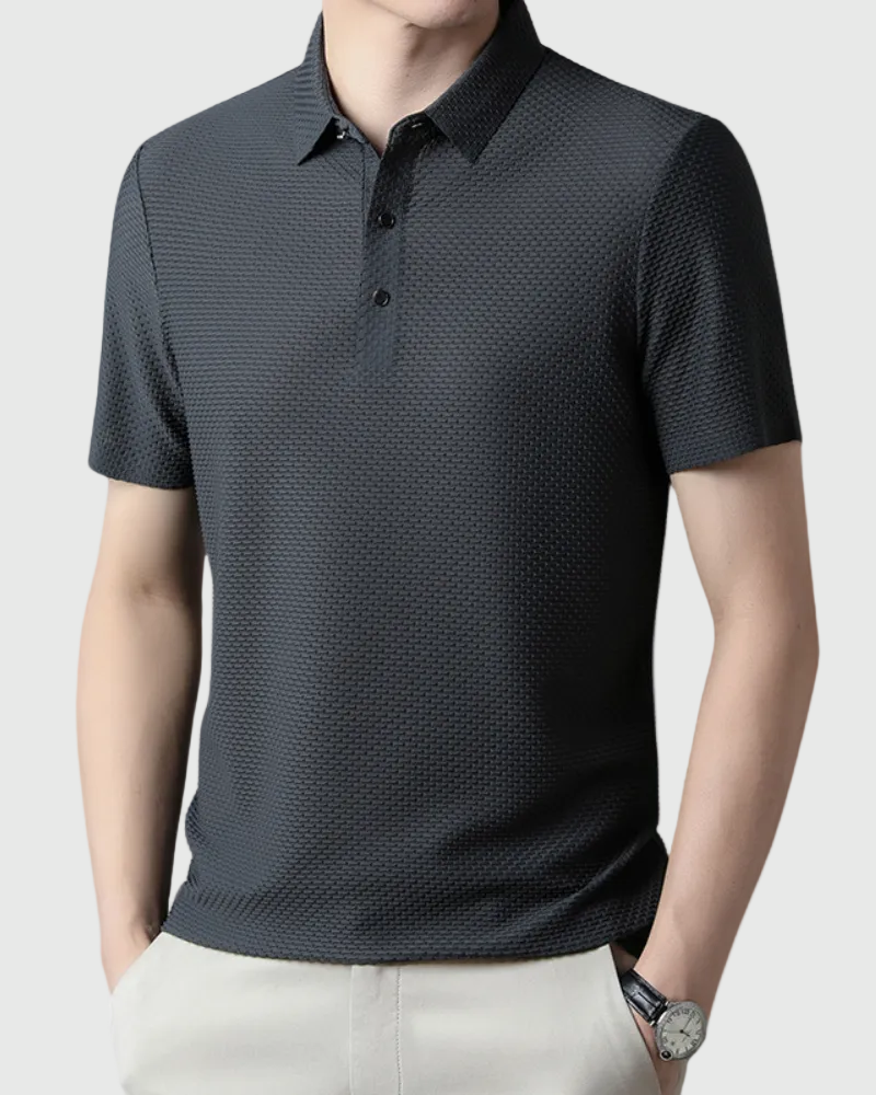 Herren Fleckenabweisendes Seiden-Poloshirt