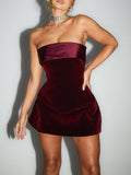 Damen Fold-Over-Minikleid