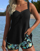Muse® | Gestreifter Tankini mit zweigeteiltem Strandunterteil