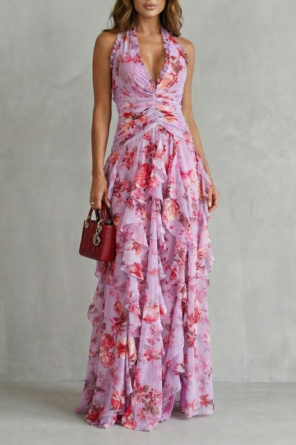 Belladina | Neckholder-Maxikleid - Rosa - Maxi Dresses - Marlow & Claire