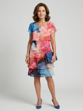 Olivia | Anmutiges knielanges Kleid mit Marmormuster