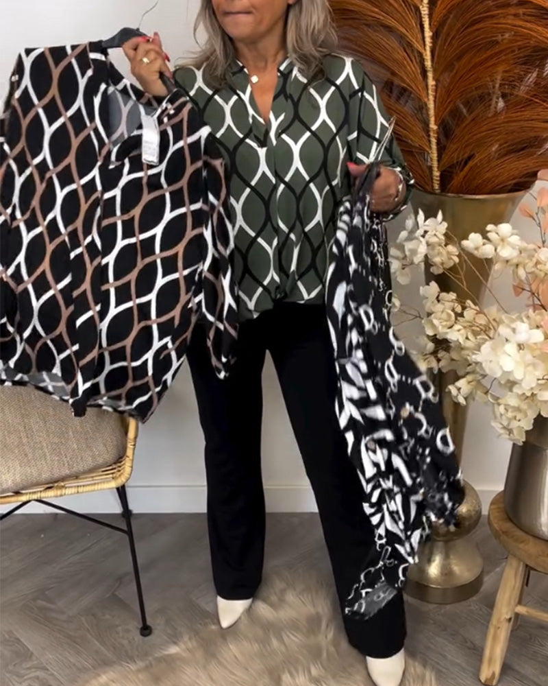 Bluse mit auffälligem grafischem Druck Damen