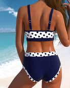 Hannah | Eleganter Patchwork-Hochschnitt-Bikini mit Erdtupfeln für einen trendigen Sommerlook - Roborro