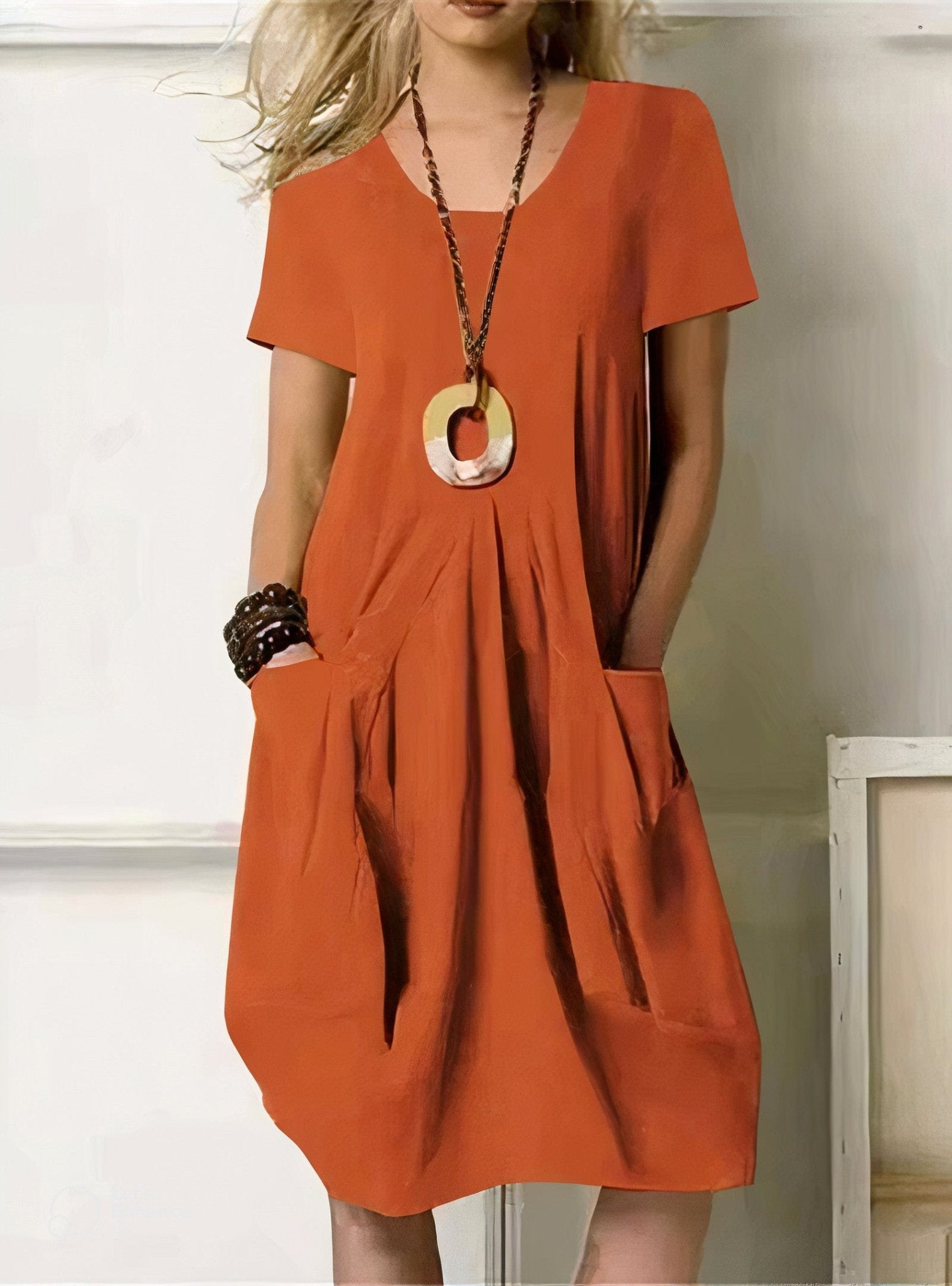 Kwani | Lässiges, fließendes Kleid - Orange - Default - Madison Boutique Savannah