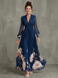 Ziva | Maxikleid mit plissierten, transparenten Ärmeln